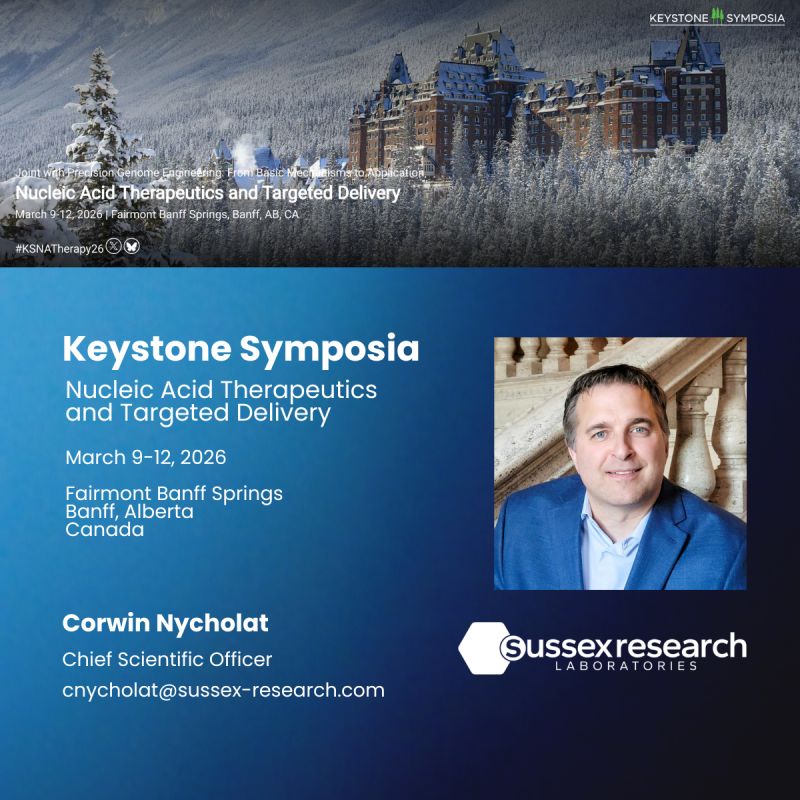 Sussex Research Laboratories Inc. to Attend Keystone Symposia on Molecular & Cellular Biology